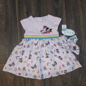 Disney brand Minnie mouse dress with hair bow